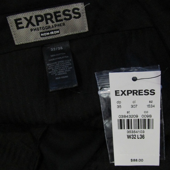 NEW Express Photographer Slim Fit Black Pants - Picture 5 of 5